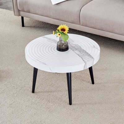 CENGHU Natural Wood Grain Texture Round Coffee Table-Diameter 23.6" , Natural Wood Grain Texture End Table, Side Table for Living Room, Bedroom