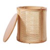 MAYEERTY 1 Pack Rattan Round Side Table with Storage, Boho End Table for Living Room, Bedroom, Modern Home Decor - 2 of 4