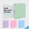 Enday 3 Ring Binder, Round Ring Pastel With Clear View Cover for Letter Size 8.5 x 11'' Paper & 2 Inside Pockets - 4 of 4