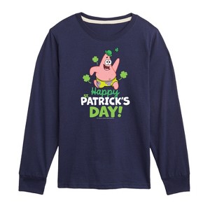 Boys' - SpongeBob Squarepants - Happy St Patricks Day Long Sleeve Graphic T-Shirt - 1 of 4