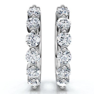 Pompeii3 1Ct 6-Stone Diamond Hoops 10k Gold Lab Created