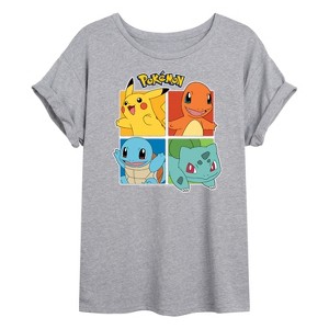 Women's - Pokémon - Partner Squares Oversized Graphic T-Shirt - 1 of 4
