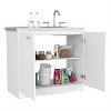 LunaLulinlk Kitchen utility sink with storage, white - 2 of 4