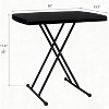 VINGLI Small Folding Table Portable, 30" Adjustable Height Personal Laptop TV Tray, Camping Table, HDPE Plastic Top with Steel Frame,Black - 3 of 4