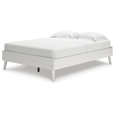 Aprilyn White Full Platform Bed with Wood Frame