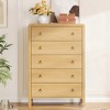 Curved Drawer Dresser for Bedroom, Modern Chest of Drawers with Metal Ring Handles, Wooden Storage Cabinet for Closet, Living Room - 3 of 4