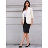 INSPIRE CHIC Women's Work Shawl Collar Ruched 3/4 Sleeves Open Front with Pockets Blazer - 4 of 4