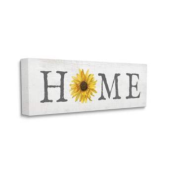 Stupell Industries Rustic Home Text Yellow Sunflower Accent