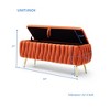 NicBex Bedroom Bench with Gold Legs Upholstered End of Bed Bench Velvet Oval Storage Ottoman Bench Toy Box for Living Room, Entryway - 4 of 4