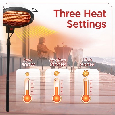 BLACK+DECKER Black Electric Patio Heater with Adjustable Tilt