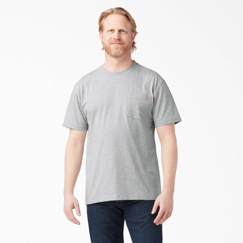 Мужские футболки Dickies Men's Short Sleeve Relaxed Fit Pocket T-Shirt - Gray XL: Heavyweight Cotton-Polyester Crew Neck