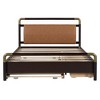 Whisen Queen Size Platform Bed with PU Leather Headboard, Trundle and 2 Storage Drawers - 3 of 4