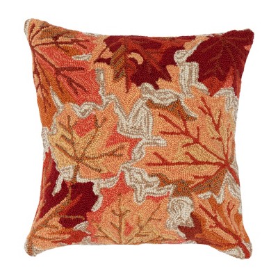 Liora Manne Frontporch Falling Leaves Indoor/outdoor Pillow Natural 18 ...