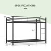 Costway Space-Saving Twin over Twin Bunk Bed with Built-in Ladder Safety Guardrail Black - 2 of 4