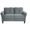 PexFix 2-Seat Velvet Upholstered Loveseat Sofa with Button Tufted Backrest Comfortable Modern Sectional Couch for Living Room Bedroom Office Gray - 4 of 4