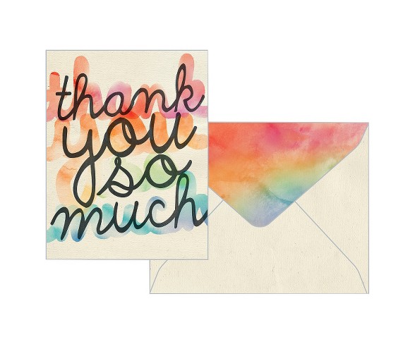 10ct Rainbow Thank You Cards - Green Inspired
