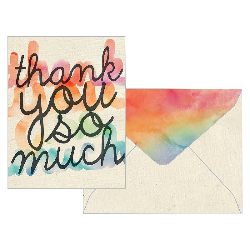 Green Inspired 10ct Rainbow Thank You Cards, 1 of 7