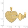 Black Bow Jewelry 14k Yellow Gold Heart and Key Set of 2 Pendants, 39mm - 4 of 4