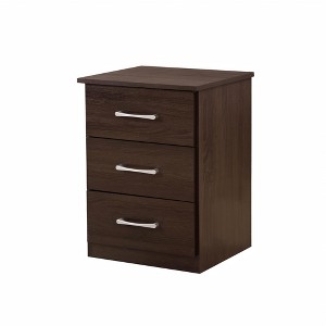 Vynxaria Contemporary Wenge Nightstand with Drawer, 24"H×18"W×16"D, Durable Construction, Sleek Design, Assembly Required - 1 of 4