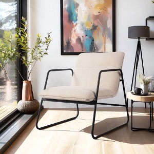 Dovelina Upholstered Metal Armchair Accent Chair - 1 of 4