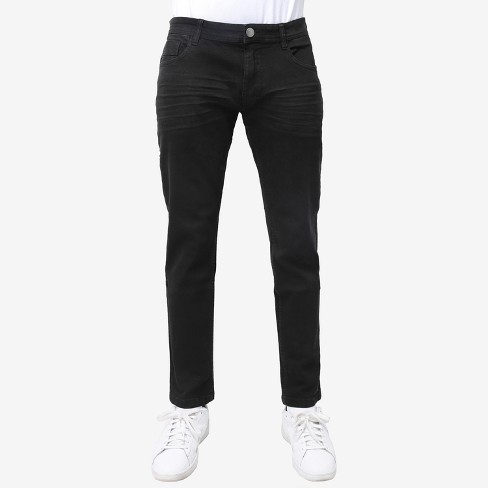 X RAY Men's Five-Pocket Stretch Cotton Colored Twill Pants in JET BLACK  Size 30X30