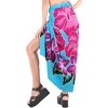 LA LEELA Women's Summer Beach Bikini Wraps Swimwear Cover up Wrap Skirt Bathing suit Swimsuit Sarong Coverups for Women One Size Blue, Floral - 2 of 4