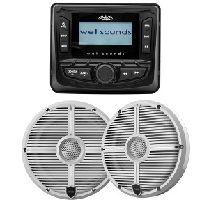 Wet Sounds WS-MC-5 Stereo w/ 2.7" LCD & RECON 6 XW Grilles - 1 of 4