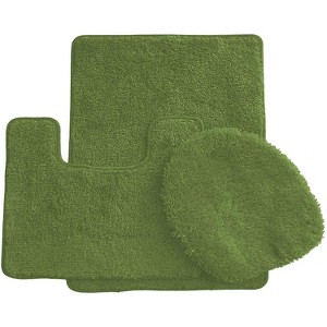 Ben&Jonah Elegant 3 Piece Bath Rug Set Elegant 1 Bath Rug (18" x 30"), 1 Contour Mat and 1 Toilet Seat Cover (APX 18" x 18") - 1 of 3