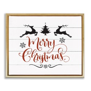 Stupell Industries Merry Christmas with Reindeer, 21" x 17" - 1 of 4