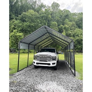 Acekool Heavy Duty Metal Carport, Permanent Steel Shelter for Boat Truck Tractor - 1 of 4