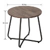 VECELO Patio Outdoor Side Snack Table, Small Round Anti-Rust Metal Style Desk for Garden or Balcony - 3 of 4