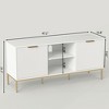 60" MDF Wave-Door Modern TV Stand with Adjustable Shelf and Open Display Storage for Bedroom or Living Room - 4 of 4