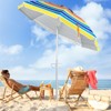 Tangkula 6.5 FT Beach Umbrella UPF50+ Sun Protection Portable Sunshade Parasol for Sand - 3 of 4