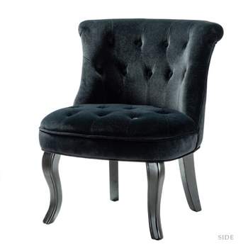 Louise Traditional Velvet Upholstered Wingback Side Chair with Button-Tufted  | Karat Home