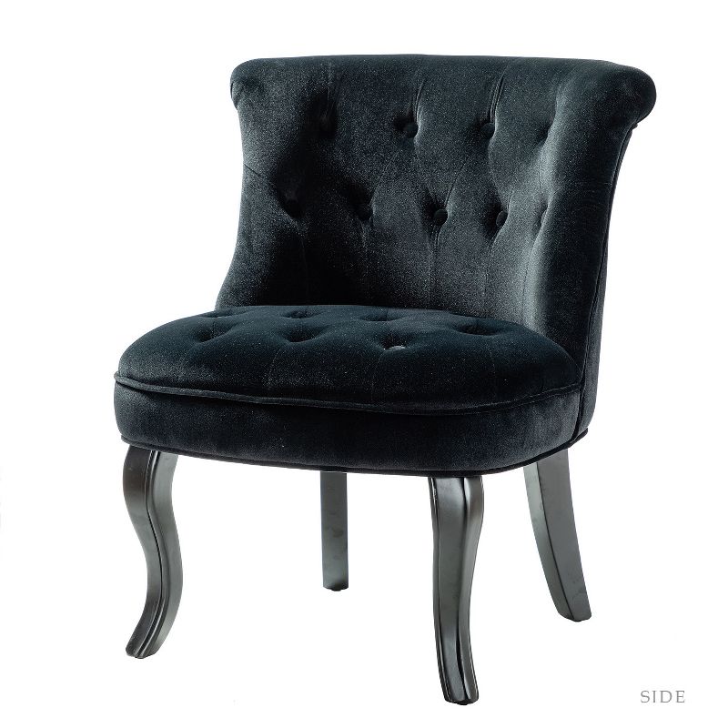 Louise Traditional Velvet Upholstered Wingback Side Chair with Button-Tufted  | Karat Home, 1 of 14