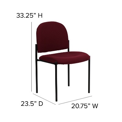 Burgundy Fabric and Vinyl Stackable Metal Side Chair