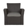 WestinTrends 4 Piece Conversation Outdoor Patio Sofa Set with Square Fire Pit Table - 4 of 4
