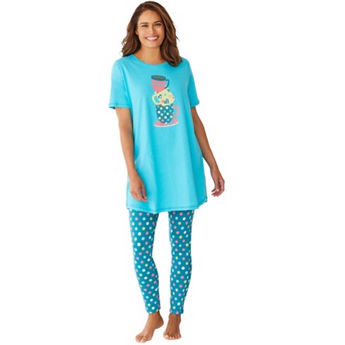 Dreams & Co. Women's Plus Size Graphic Tunic PJ Set - image 1 of 4