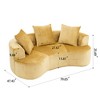 Moon-Shaped Sofa with Deep Seat, Modern Chenille Fabric Sleeper Sofa, Non-Assembly Foam Compression Sofa, Yellow/Gray - ModernLuxe - 3 of 4
