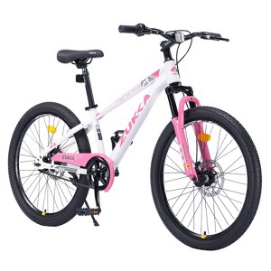 VAPTMY 24 Inch Mountain Bike for Kids Ages 9-12, Mountain Bicycle for Boys and Girls, Youth All-Terrain Bike,Pink - 1 of 4