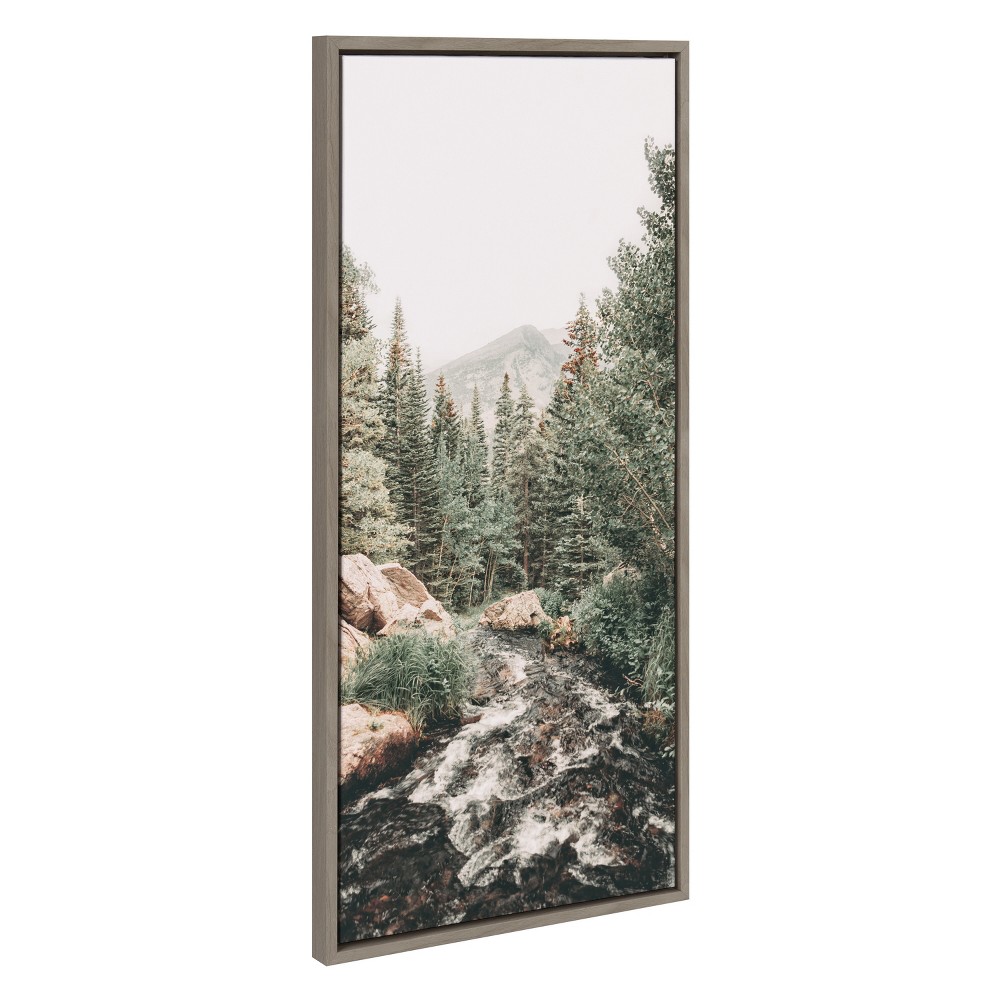 Photos - Other Decoration 18" x 40" Sylvie Meet Me Here Framed Canvas by Alicia Abla Gray - Kate & Laurel All Things Decor: Contemporary Landscape Art