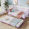 Coucheta Twin Daybed with Trundle, Metal Frame & Steel Slat Support, Multifunctional for Bedroom, Living Room, Guest Room - 2 of 4