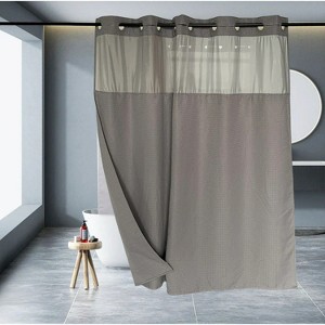 LunaLulinlk No Hook Fabric Shower Curtain with Snap Lining - 1 of 4