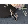 Anna-Kaci Elegant Rhinestone Crystal Treble Clef Music Note Brooch Pin for Scarf, Sweater, Wedding, Christmas Costume Accessories - 2 of 4
