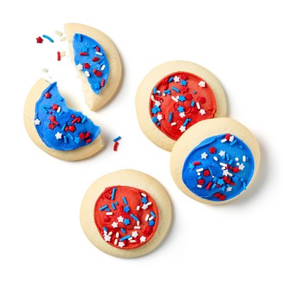 Patriotic Red, White & Blue Frosted Sugar Cookies - 13.5oz/10ct - Favorite Day™