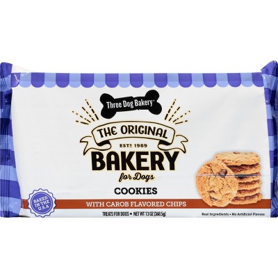 Three Dog Bakery Carob Chip Cookies Dog Treat -13oz