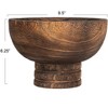 Storied Home Round Paulownia Wood Pedestal Bowl - 2 of 4