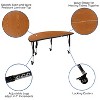 Emma and Oliver Mobile 47.5" Half Circle Wave Flexible Collaborative Oak Kids Adjustable Activity Table - image 3 of 4