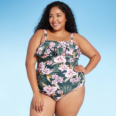 bandeau one piece swimsuits plus size