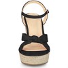 Allegra K Women's Platform Espadrille Wedge Heel Sandals - 3 of 4